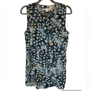 Cabi Blue and Grey Avery Sleeveless Tunic Top Size Medium